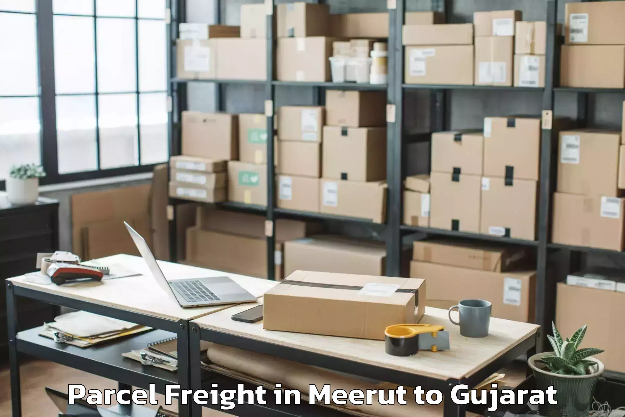 Top Meerut to Devgadh Baria Parcel Freight Available